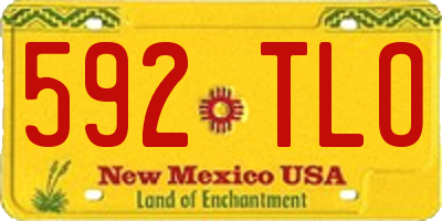 NM license plate 592TLO