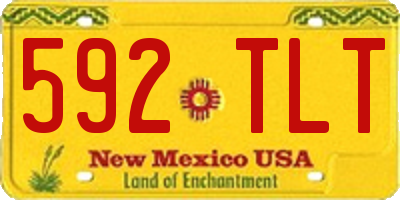 NM license plate 592TLT