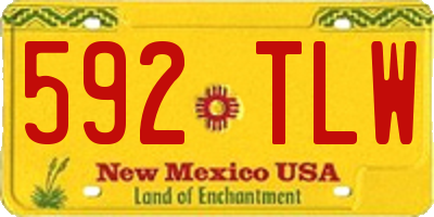 NM license plate 592TLW
