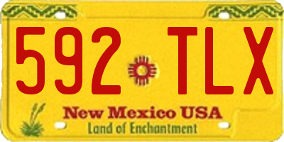 NM license plate 592TLX