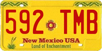 NM license plate 592TMB