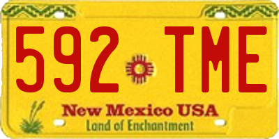 NM license plate 592TME