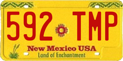 NM license plate 592TMP