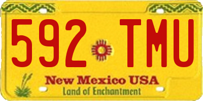 NM license plate 592TMU