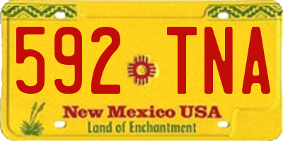 NM license plate 592TNA