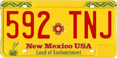 NM license plate 592TNJ