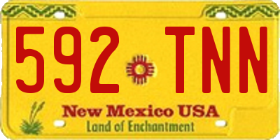 NM license plate 592TNN