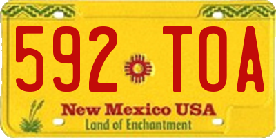 NM license plate 592TOA