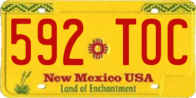 NM license plate 592TOC