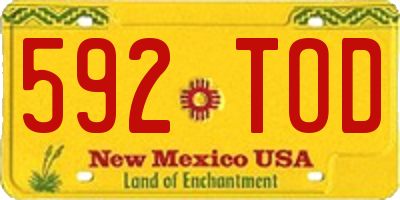 NM license plate 592TOD