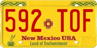 NM license plate 592TOF
