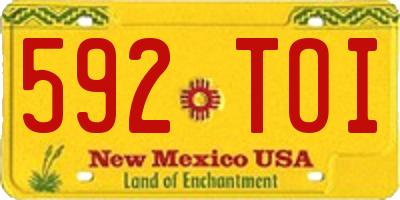 NM license plate 592TOI