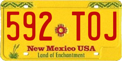 NM license plate 592TOJ