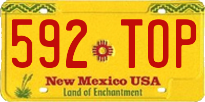 NM license plate 592TOP
