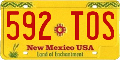 NM license plate 592TOS