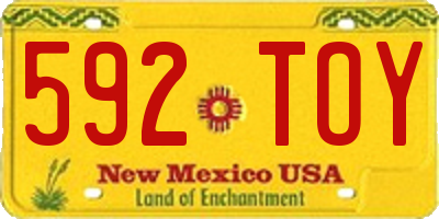 NM license plate 592TOY
