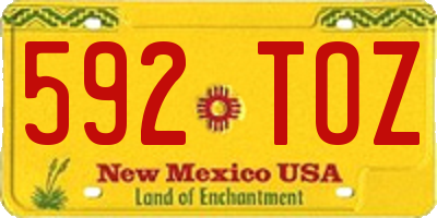 NM license plate 592TOZ
