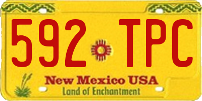 NM license plate 592TPC