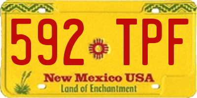 NM license plate 592TPF