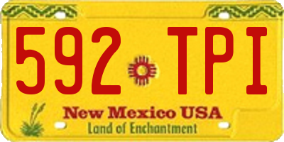 NM license plate 592TPI