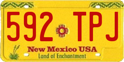 NM license plate 592TPJ