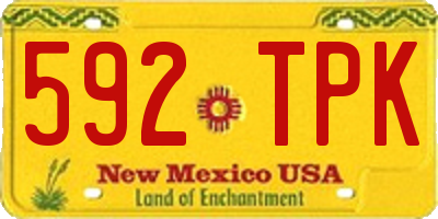 NM license plate 592TPK