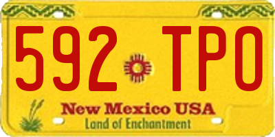 NM license plate 592TPO