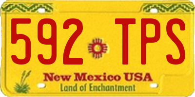 NM license plate 592TPS