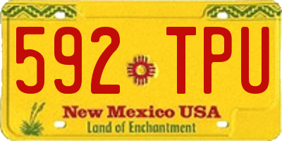 NM license plate 592TPU