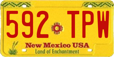NM license plate 592TPW