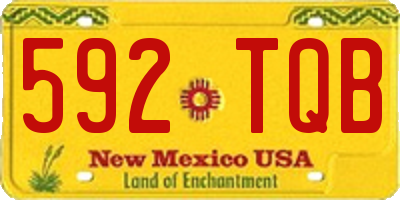NM license plate 592TQB