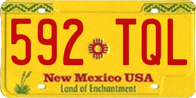 NM license plate 592TQL