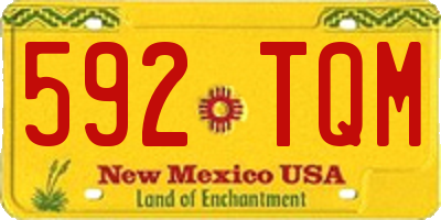 NM license plate 592TQM