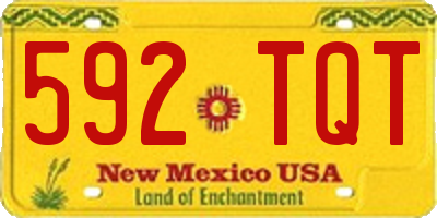 NM license plate 592TQT
