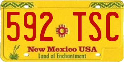 NM license plate 592TSC