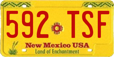 NM license plate 592TSF