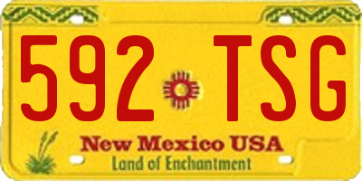 NM license plate 592TSG