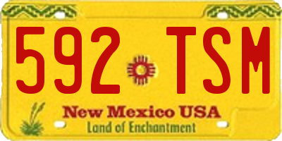 NM license plate 592TSM