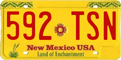NM license plate 592TSN