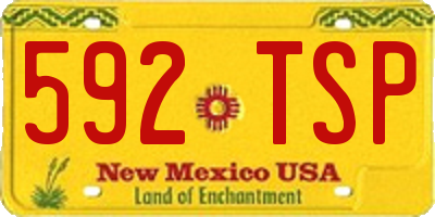 NM license plate 592TSP