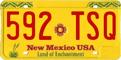 NM license plate 592TSQ