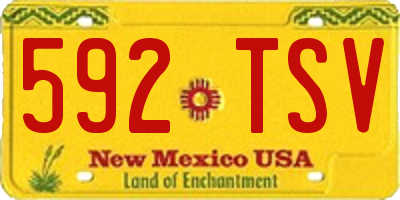 NM license plate 592TSV