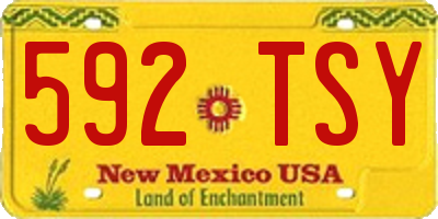NM license plate 592TSY