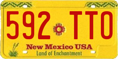 NM license plate 592TTO
