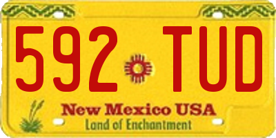 NM license plate 592TUD