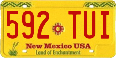 NM license plate 592TUI