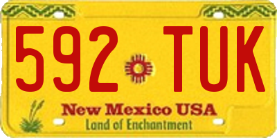 NM license plate 592TUK