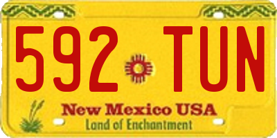 NM license plate 592TUN