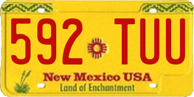 NM license plate 592TUU