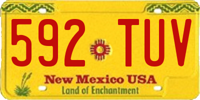 NM license plate 592TUV